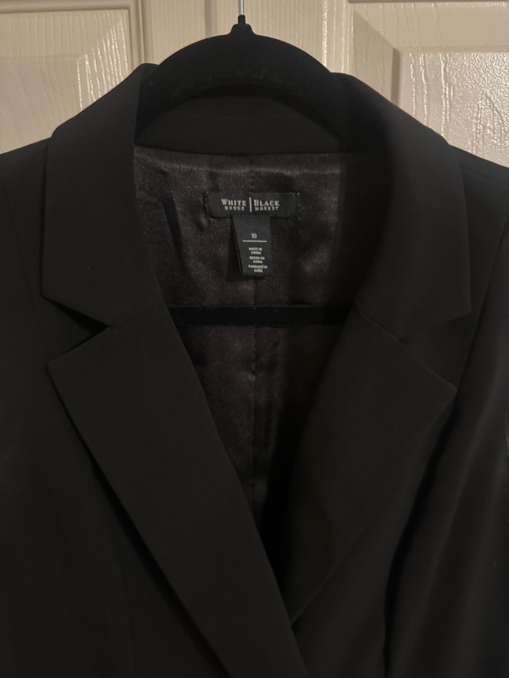 White House Black Market Button Front Sleeveless Tuxedo Dress, Black, Sz 10 - Picture 5 of 12